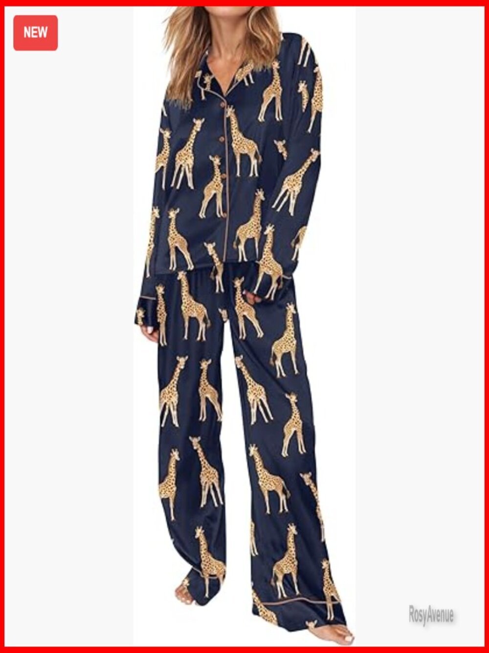 Satin Pajama Set Long Sleeve Button Down 2 Piece Pjs Loungewear Sleepwear